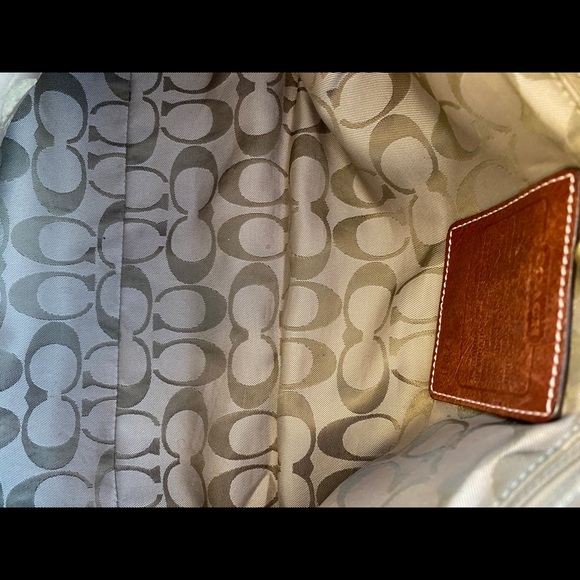 Large Coach Hamptons brown braid carryall - Picture 6 of 7